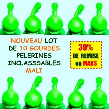 Lot de 10 Gourdes inclassables type PELERINE MALI